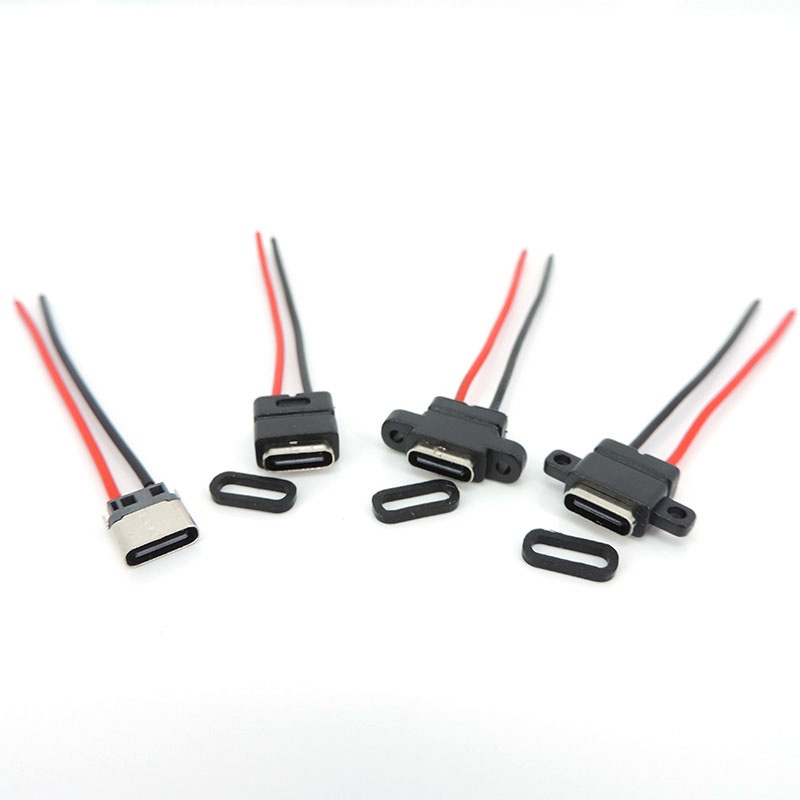 1/2/5 ชิ้น กันน้ํา USB Type-C 3.1 2 Pin ปลั๊ก USB C ตัวเมีย ซ็อกเก็ตเชื่อม สายชาร์จ สายเคเบิลเชื่อมต่อ 180° 90° สําหรับการซ่อมแซม DIY