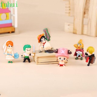 Fuhui Monkey D Luffy 6 ชิ้น / เซต ของเล่น มินิ อะนิเมะ PVC Chopper Roronoa Zoro