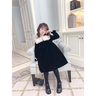 Childrens dress girls winter dress 2022 winter dress new velvet girls autumn and winter velvet childrens princess skirt