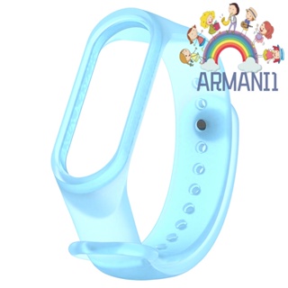 [armani1.th] สายนาฬิกาข้อมือ TPE โปร่งแสง ปรับได้ สําหรับ Xiaomi MI Band 3 (สีฟ้า)