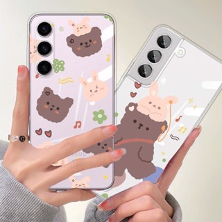 เคสโทรศัพท์มือถือแบบนิ่ม ใส ลายการ์ตูนหมีบราวน์น่ารัก สําหรับ Samsung A54 A34 A24 A14 A04 A04E A53 A13 A04s A23 A52s A33 M23 M53 A73 A12 M12 A22 M22 A50 A32 A50s A30s A51 A52 A72 5G