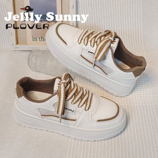  Jellly Sunny  รองเท้าผ้าใบผู้หญิง พื้นหนา ใส่สบาย สไตล์เกาหลี รองเท้าแฟชั่นผู้หญิง มีความนุ่มนวล 2023 ใหม่ FYD2390RJV 37Z230911