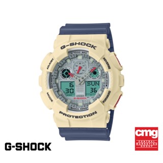 CASIO นาฬิกาข้อมือผู้ชาย G-SHOCK YOUTH รุ่น GA-100PC-7A2DR วัสดุเรซิ่น สีเหลืองอ่อน