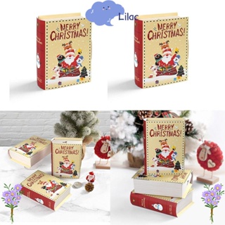 Lilacs กล่องขนม รูปหนังสือ Merry Christmas 5 ชิ้น สําหรับตกแต่งบ้าน DIY