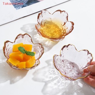(Takashitree) จานแก้วใส่ซอส ลายดอกซากุระ สีทอง สไตล์นอร์ดิก