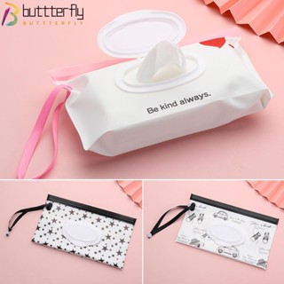 Buttterfly กระเป๋าทิชชู่เปียก แบบฝาพับ พร้อมสายคล้อง สําหรับใส่ทิชชู่เด็กทารก