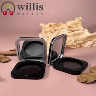 Willis กล่องพาเลทลิปสติก พลาสติก พร้อมกระจกแต่งหน้า อายแชโดว์ พาเลท สีดําด้าน กล่องบลัชเชอร์