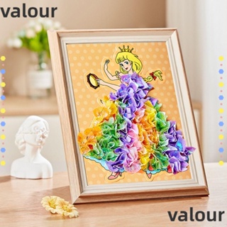 Valour ภาพวาดสีน้ํา ผ้าฝ้าย ประดับมุก DIY ของเล่นเสริมการเรียนรู้ สําหรับเด็ก