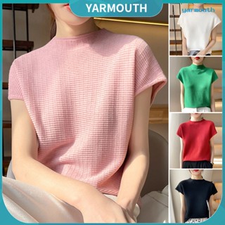 Yyr-- เสื้อยืดแขนสั้น ระบายอากาศ สีพื้น ฤดูใบไม้ผลิ ฤดูร้อน สําหรับผู้หญิง ไซซ์ S ถึง 2XL