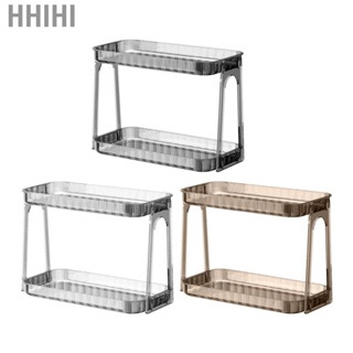 Hhihi Countertop Cosmetic Organizer  Easy Cleaning Modern Clear Rack Double Layer for Bedroom