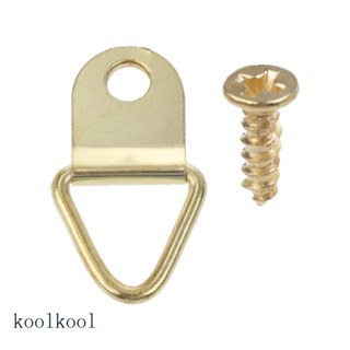 Kool ที่แขวนกรอบรูป D-Ring ขนาดเล็ก สีทอง สําหรับแขวนแหวนสามเหลี่ยม สกรู 100 ชิ้น