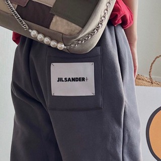 Jil SANDER สีเทา สไตล์เทอร์รี่ ปะฉลาก กางเกงวอร์มผูกเชือก สําหรับผู้ชาย ผู้หญิง สไตล์เทอร์รี่ ผู้ชาย ผู้หญิง กางเกงทุกเพศ