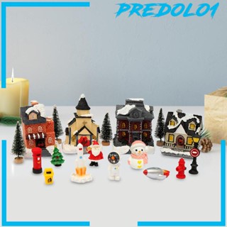 [Predolo1] บ้านหมู่บ้านเรซิน เรืองแสงในที่มืด สําหรับเทศกาลคริสต์มาส