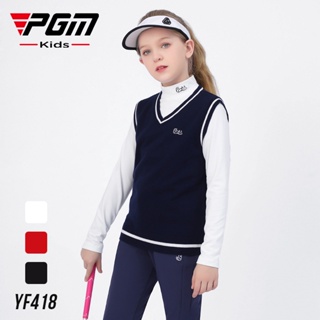 Pgm KIDS YF418 เสื้อกั๊ก คอวี กันลม สําหรับเด็กผู้หญิง