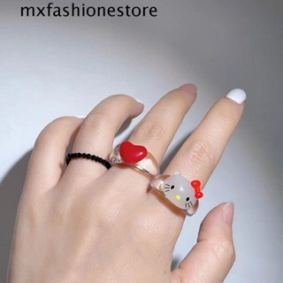 Mxfashione แหวนเรซิ่น รูปหัวใจน่ารัก ไม่ซ้ําใคร ของขวัญวันวาเลนไทน์ สไตล์เกาหลี สําหรับผู้หญิง