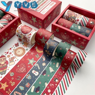 Yve เทปวาชิ ลาย Merry Christmas คุณภาพสูง สําหรับตกแต่งสมุดภาพ DIY 6 ชิ้น ต่อชุด