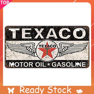 ป้ายโลหะดีบุก ลาย TEXACO สไตล์เรโทร ขนาด 30x15 ซม. สําหรับตกแต่งบาร์ ผับ คาเฟ่ คาเฟ่