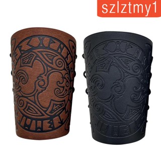 [szlztmy1] สัญลักษณ์แขนบราเซอร์ หนัง PU ลายนูน สไตล์นอร์ดิก สําหรับชุดแฟนซี เวที