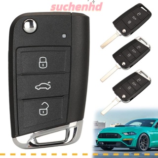 Suchenhd กุญแจรีโมตรถยนต์ ABS 3 ปุ่มกด HU66 HU162t กันรอยขีดข่วน สําหรับ VW Golf Skoda Seat Car