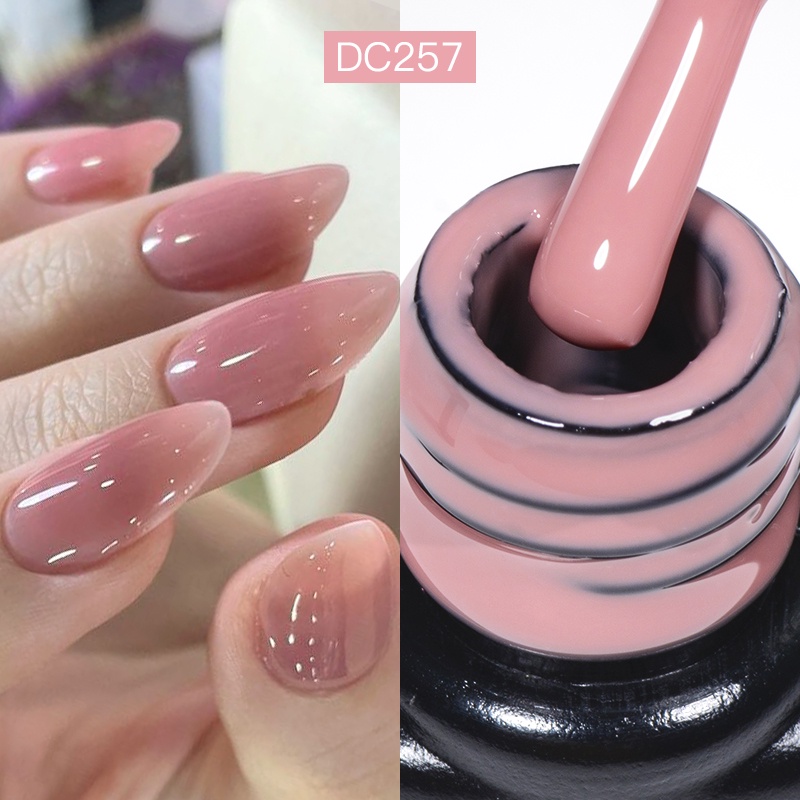 MTSSII Jelly ฐานยางเจลยาทาเล็บสีชมพู Nude สีขาวกึ่งถาวร Soak Off UV LED เคลือบเงา 7ml