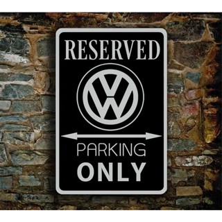 ป้ายจอดรถ โลหะ ลาย Volkswagen Parking Only สําหรับโรงรถ