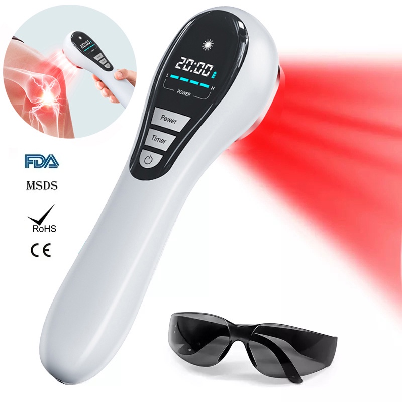 เครื่องนวดบําบัดด้วยเลเซอร์อินฟราเรด ความถี่ต่ํา 650nm 808nm แสงสีแดง บรรเทาอาการปวดหัวเข่า ข้ออักเสบ