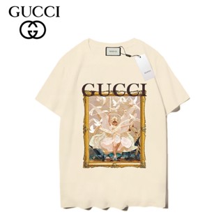 เสื้อยืดผ้าฝ้ายพิมพ์ลายขายดี 【ใหม่】Gucci เสื้อยืดแขนสั้น ผ้าฝ้าย พิมพ์ลาย แฟชั่นสําหรับผู้ชาย และผู้หญิงS-5XL