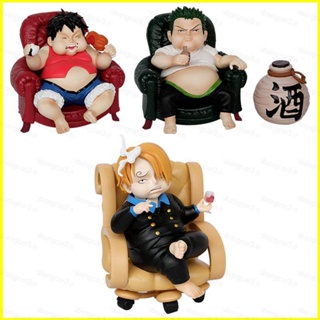 ใหม่ โมเดลฟิกเกอร์ One Piece Fat Luffy Sanji Zoro ของเล่น ของสะสม สําหรับตกแต่งบ้าน