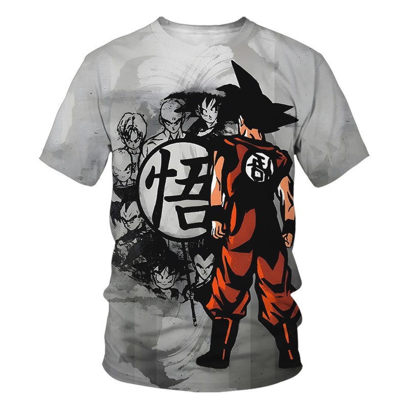 ใหม่ เสื้อยืดลําลอง แขนสั้น พิมพ์ลายการ์ตูนดราก้อนบอล สําหรับผู้ชาย