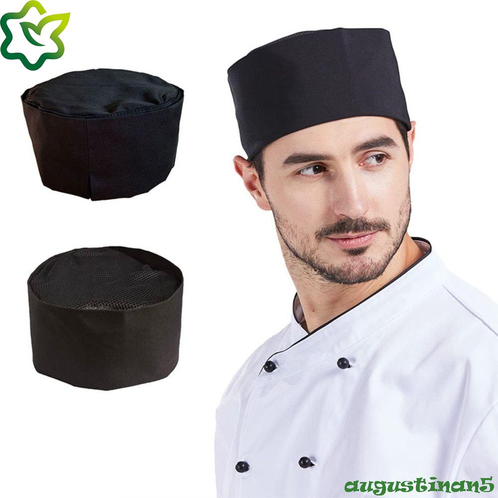Augustinan หมวกเชฟซูชิ ผ้าตาข่าย ระบายอากาศ ปรับสายได้ ใส่สบาย สีดํา สไตล์ญี่ปุ่น สําหรับเชฟ ร้านกาแฟ