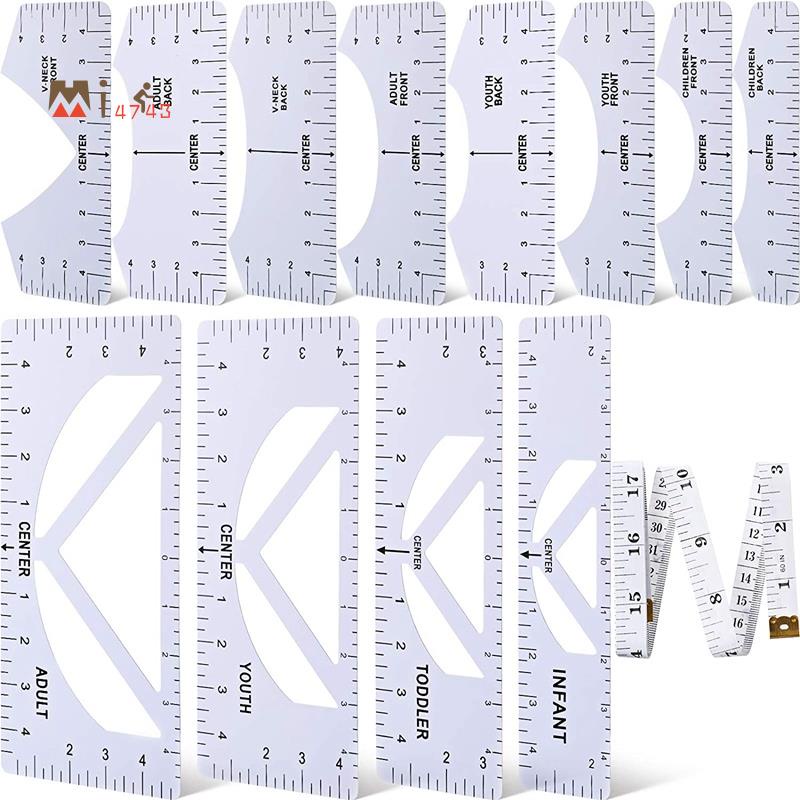【Mi4743】ชุดไม้บรรทัดวัดเสื้อยืด พิมพ์ลาย 13 ชิ้น DIY