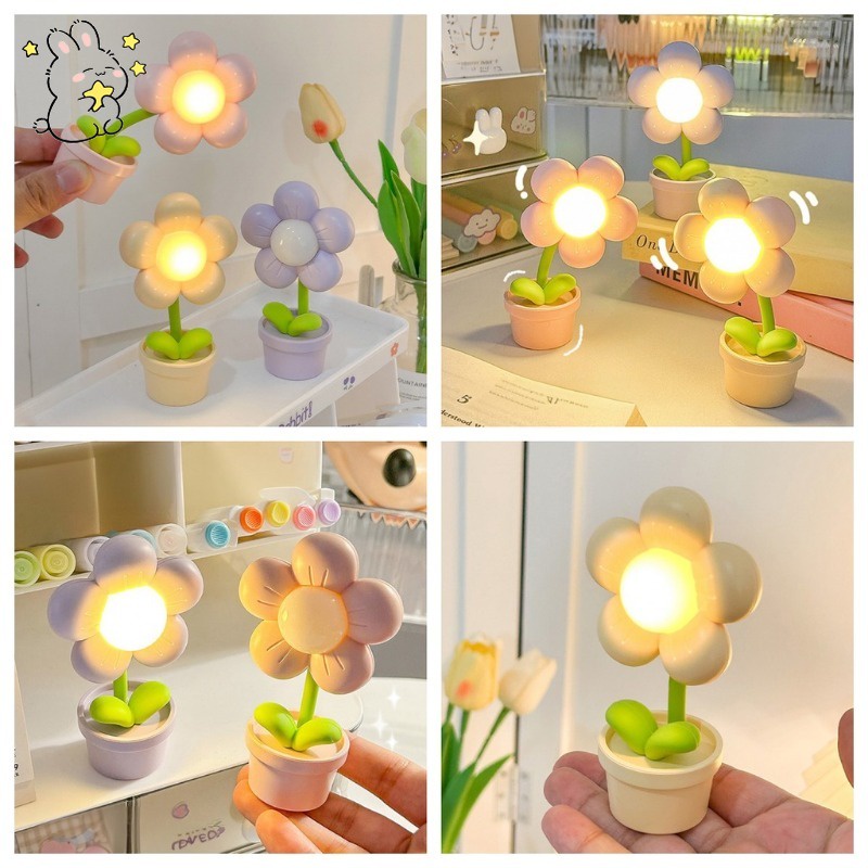 โคมไฟกลางคืน Led รูปดอกไม้ ขนาดเล็ก สําหรับตกแต่งห้อง