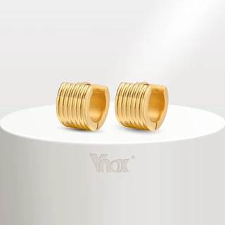 Vnox ต่างหูห่วง สเตนเลส ทอง 18K ขนาดเล็ก น้ําหนักเบา กันแพ้ สําหรับผู้หญิง