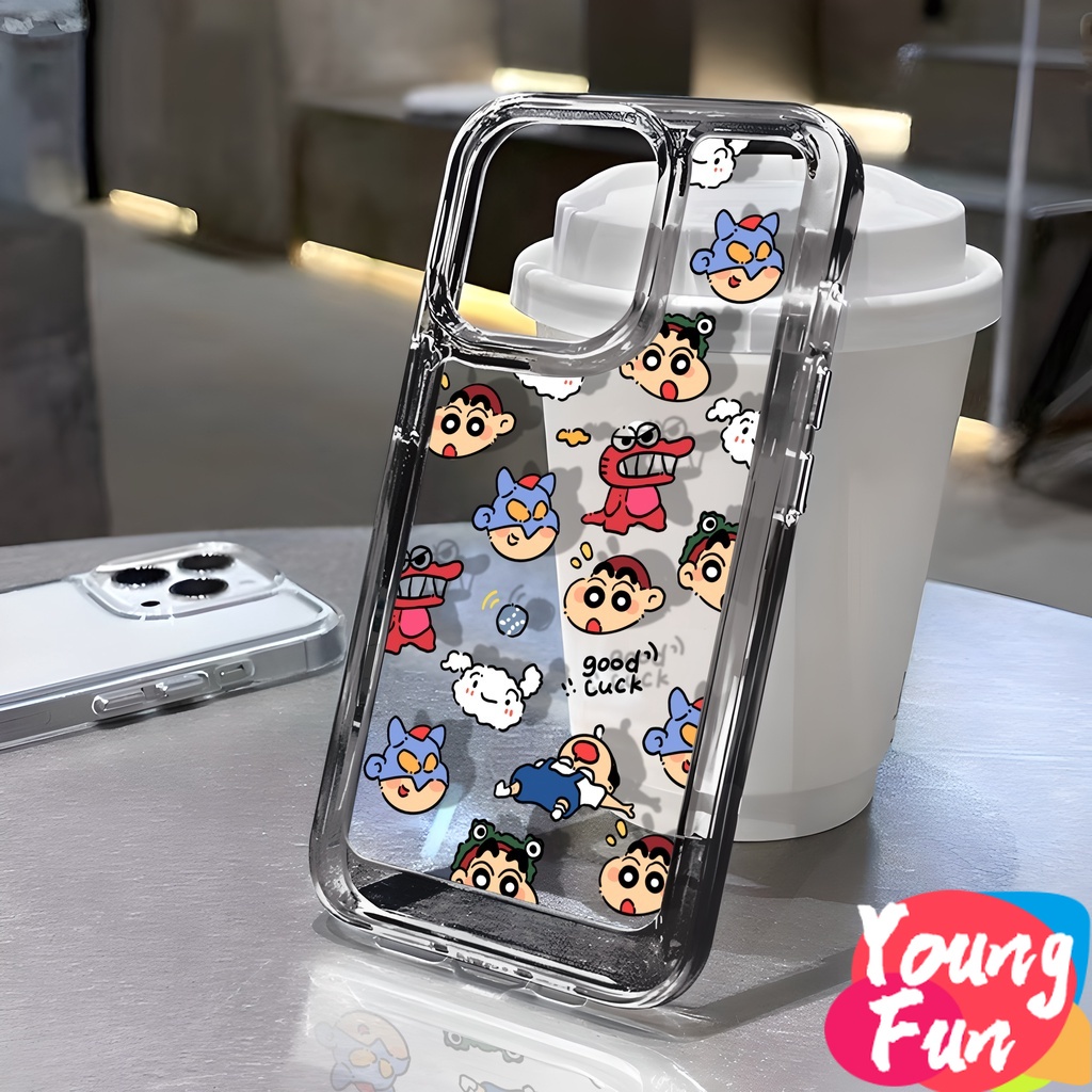 พิมพ์โปร่งใส เคสโทรศัพท์มือถือ ลายกราฟฟิตี้ชินจัง สําหรับ Vivo Y21 Y20 Y17 Y15A Y16 Y1s Vivo Y22 Y51 2020 95 Y19 Y50 V23e Y02 V25 Y35 V20 V25 Pro