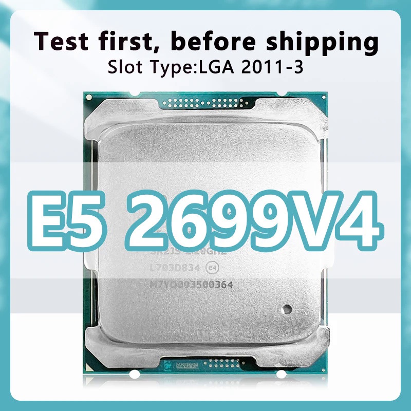 Xeon E5 2699V4 CPU 2.2GHz 55MB 145W 22 แกน 44 ด้ายโปรเซสเซอร์ LGA2011 สําหรับ X99 server เมนบอร์ด E5