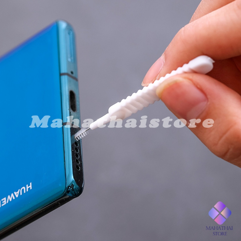 Mahathai 10pcs แปรงทําความสะอาดรูหูฟัง แปรงทําความสะอาดช่องเล็ก Mini brush