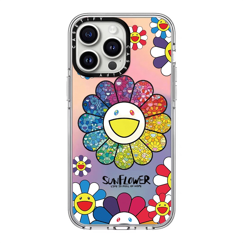 Casetify เคสโทรศัพท์มือถือแบบแข็ง ลายดอกทานตะวัน Takashi Murakami สําหรับ Iphone 15 15Promax 14