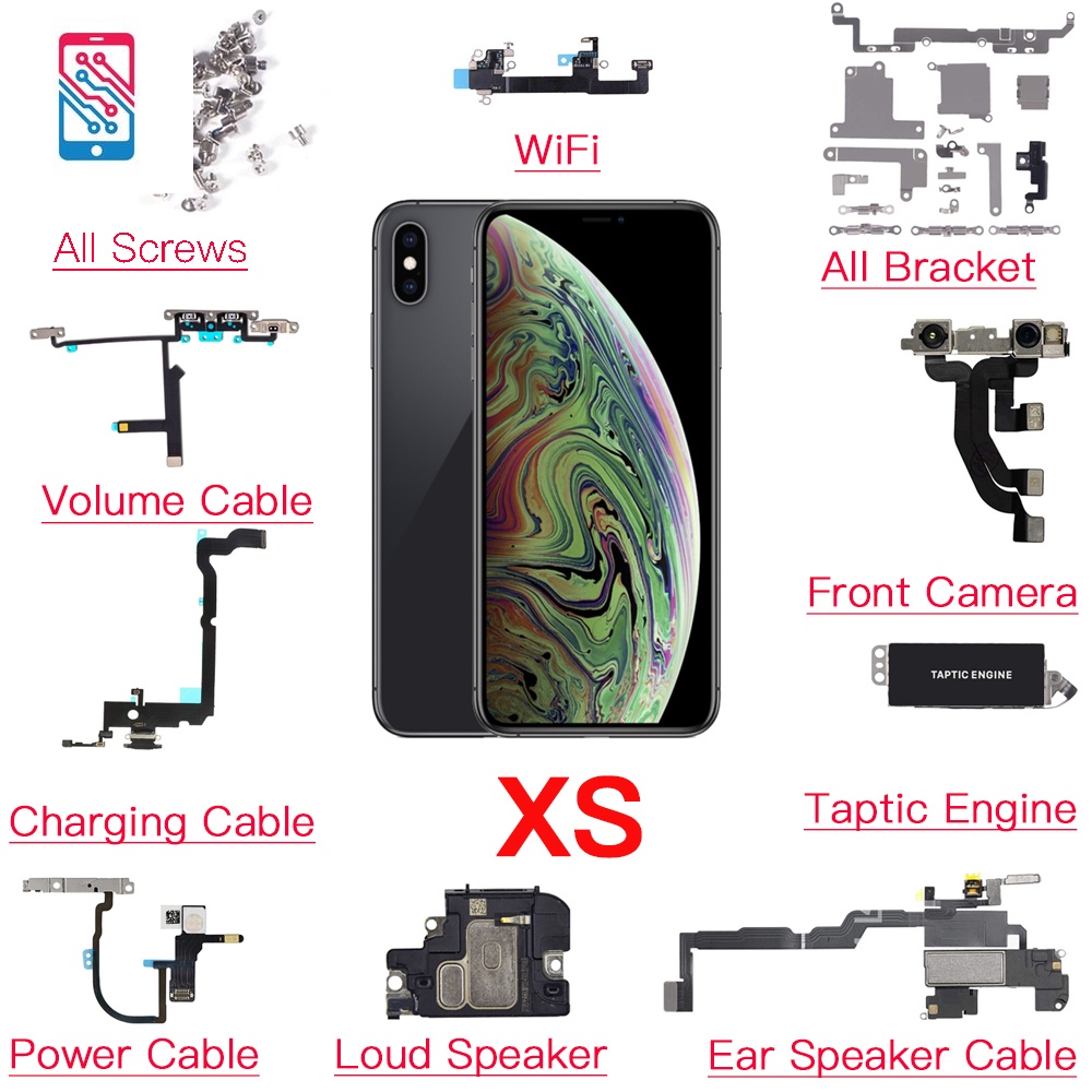 อะไหล่สายแพชาร์จกล้องหน้า แบบสกรูเต็ม แบบเปลี่ยน สําหรับ iPhone XS