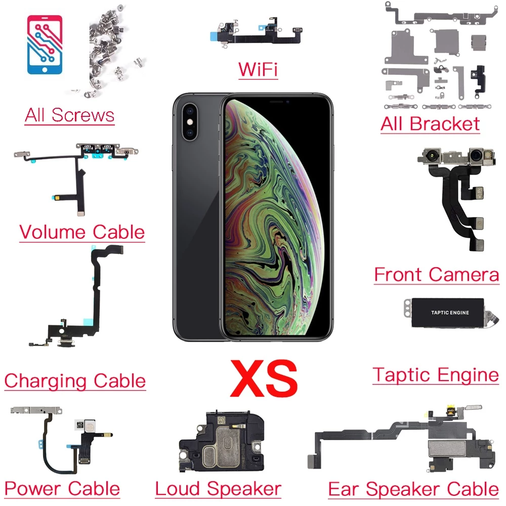 อะไหล่สายแพชาร์จกล้องหน้า แบบสกรูเต็ม แบบเปลี่ยน สําหรับ iPhone XS