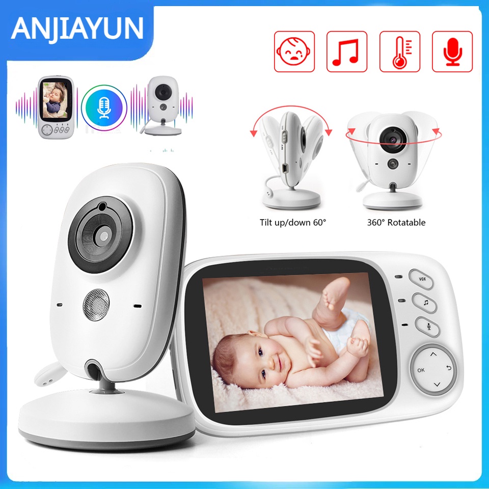 VB603 Baby Monitor พร้อมกล้อง 3.2 นิ้ว LCD Electronic Babysitter 2 Way Audio Talk Night Vision วิดีโ