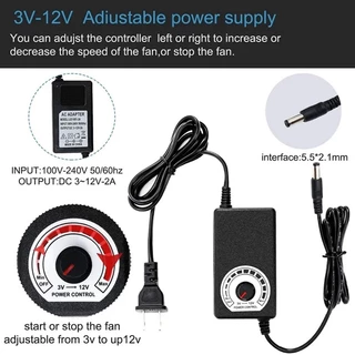 พัดลมหอยโข่ง ปรับรอบได้ 12V DC เครื่องเป่าเทอร์โบ กับอะแคปเตอร์ ปรับได้ พัดลมระบายอากาศ พัดลมโบลเวอร์