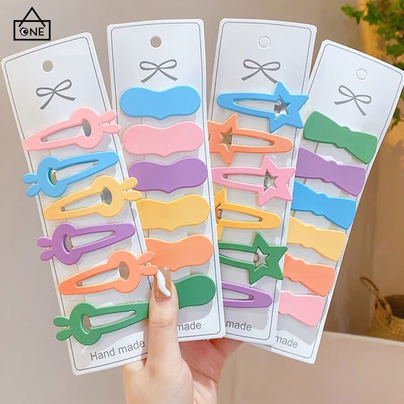 COD 1บาทกิ๊บติดผมรูปดาวสีแคนดี้เกาหลีเรียบง่ายหน้าม้าคลิปด้านข้างเครื่องประดับผมสำหรับผู้หญิงเข้ากับทุกการแต่งกาย-a.one