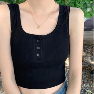 เสื้อกล้ามครอปครึ่งตัว ใส่หน้าร้อน มินิมอล