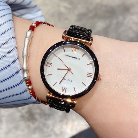 Aaa [Armani] นาฬิกาข้อมือ สายเซรามิค กันน้ํา สไตล์นักธุรกิจ สําหรับผู้หญิง