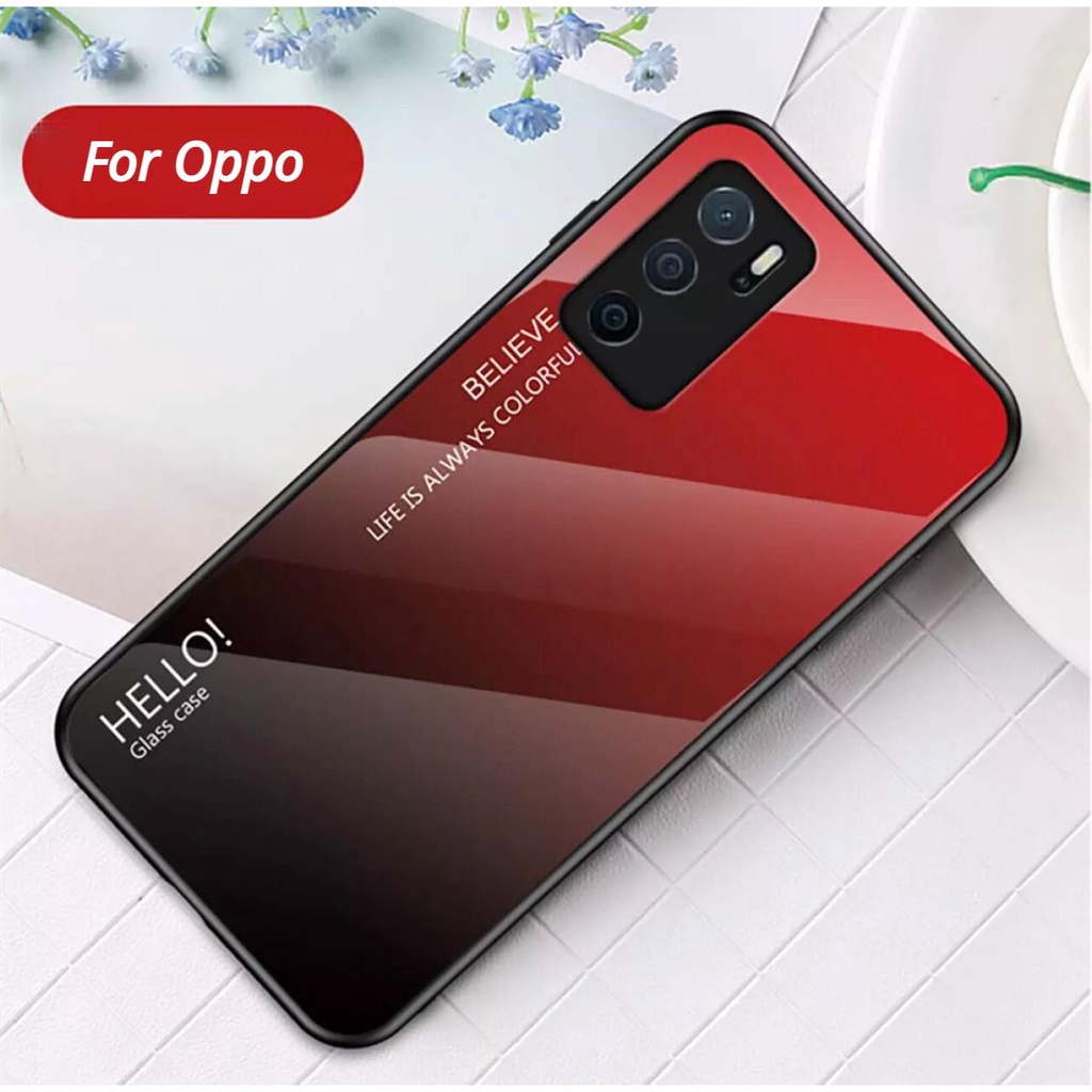 เคส Oppo A60 / A58 / A57 / A54 / A53 เคสออปโป้ เคสกระจกสองสี เคสกันกระแทก TPU Case