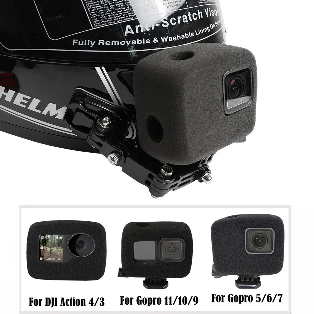 เคสโฟม ป้องกันเสียงรบกวน อุปกรณ์เสริม สําหรับกล้อง DJI Osmo Action 4 3 GoPro Hero 12 11 10 9 7 6 5