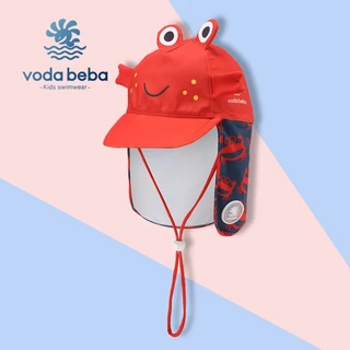 VODA BEBA หมวกกันแดดเด็ก หมวกว่ายน้ำเด็ก แบบมีที่บังบริเวณหน้าและคอ บังแดด กันแดด สําหรับเด็ก UPF 50+หมวกกันแดดผู้ชาย