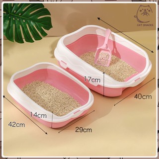กระบะทรายแมวขอบสูง พร้อมที่ตักทราย ห้องน้ำแมว พร้อมที่ตัก มี…