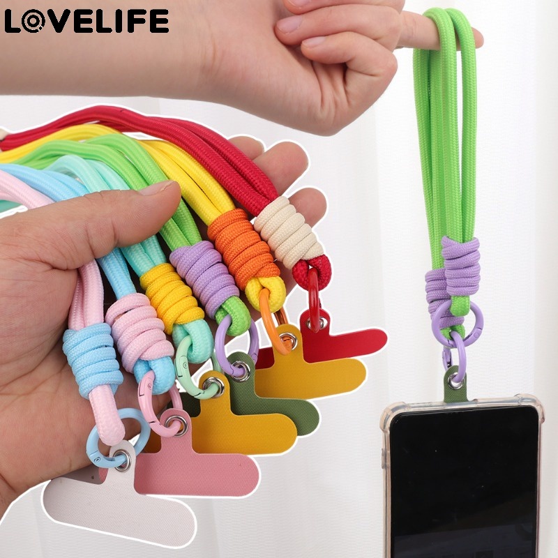 [ Featured ] สายคล้องโทรศัพท์มือถือ ป้องกันการสูญหาย / สายแขวนข้อมือ แบบสากล / พวงกุญแจกันลื่น แบบสั้น ถอดออกได้ / เชือกคล้องโทรศัพท์มือถือ แบบปรับได้ / สายคล้องโทรศัพท์มือถือ แบบถัก หลากสี /
