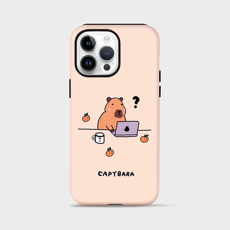 เคสโทรศัพท์มือถือ แบบสองชั้น ลาย Capybara สําหรับ iPhone15 14 13 11 12Promax 11Promax 12Pro 14plus 15Promax T0VI
